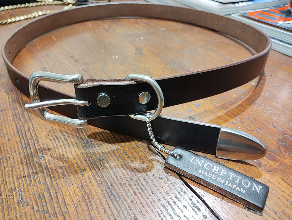 BENDS HAND DYEING LEATHER 25mm NARROW BELT