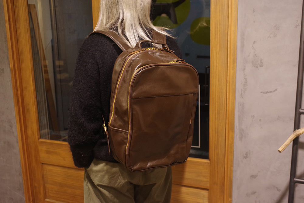 HORSE HIDE BACK PACK BROWN RESTOCK！！