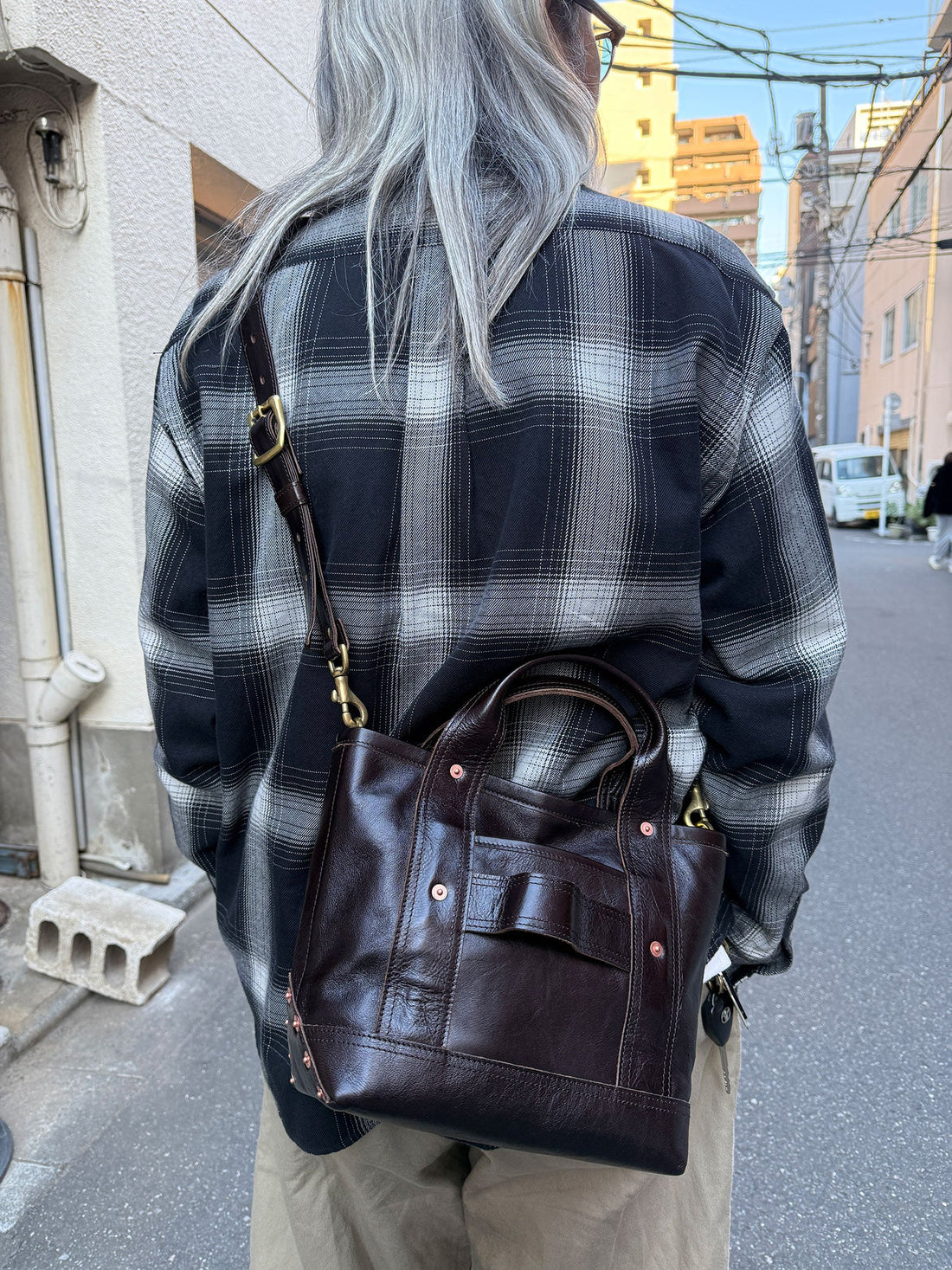 Horse Hide Coal Bag Small