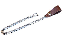Load image into Gallery viewer, HORSE BUTT LEATHER BRASS CHAIN ​​(SILVER PLATING)
