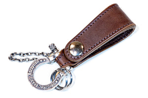 HORSE BUTT LEATHER SHACKLE KEY HOLDER(SILVER PLATING)