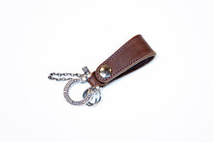 HORSE BUTT LEATHER SHACKLE KEY HOLDER(SILVER PLATING)