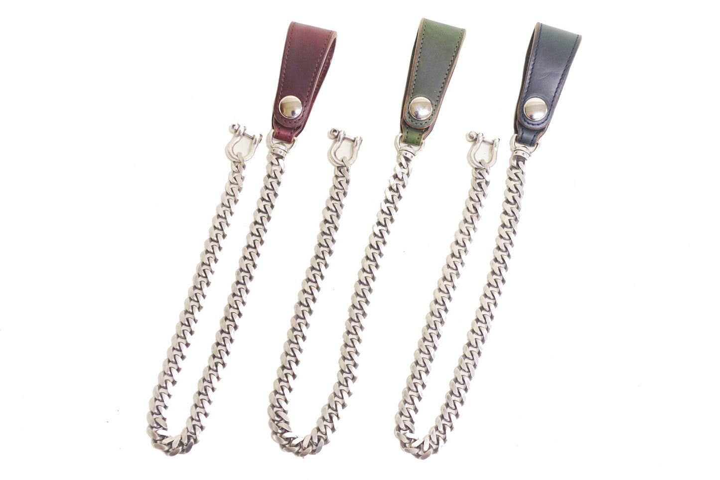 CHROMEXCEL LEATHER BRASS CHAIN(SILVER PLATING)