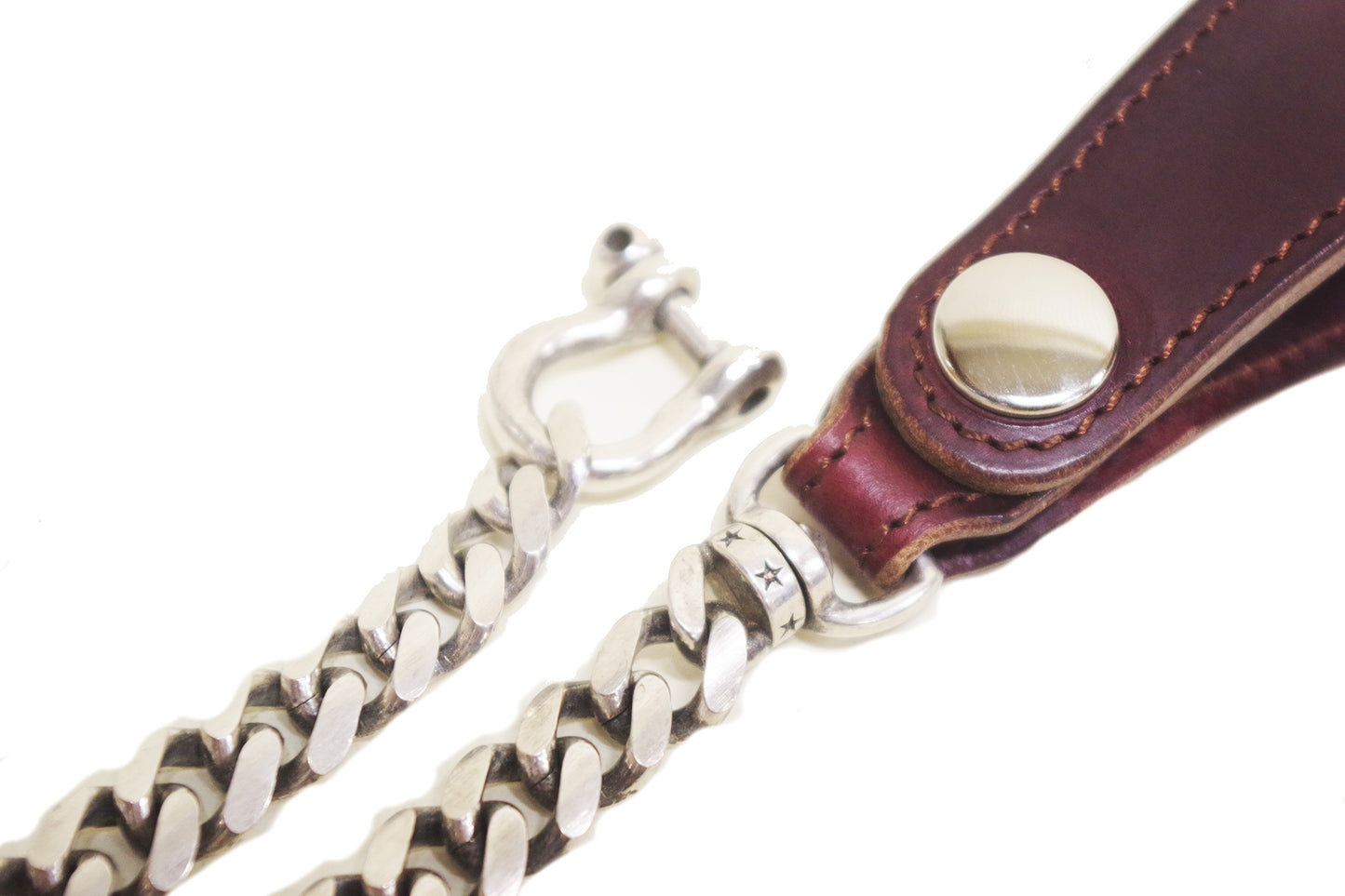 CHROMEXCEL LEATHER BRASS CHAIN(SILVER PLATING)