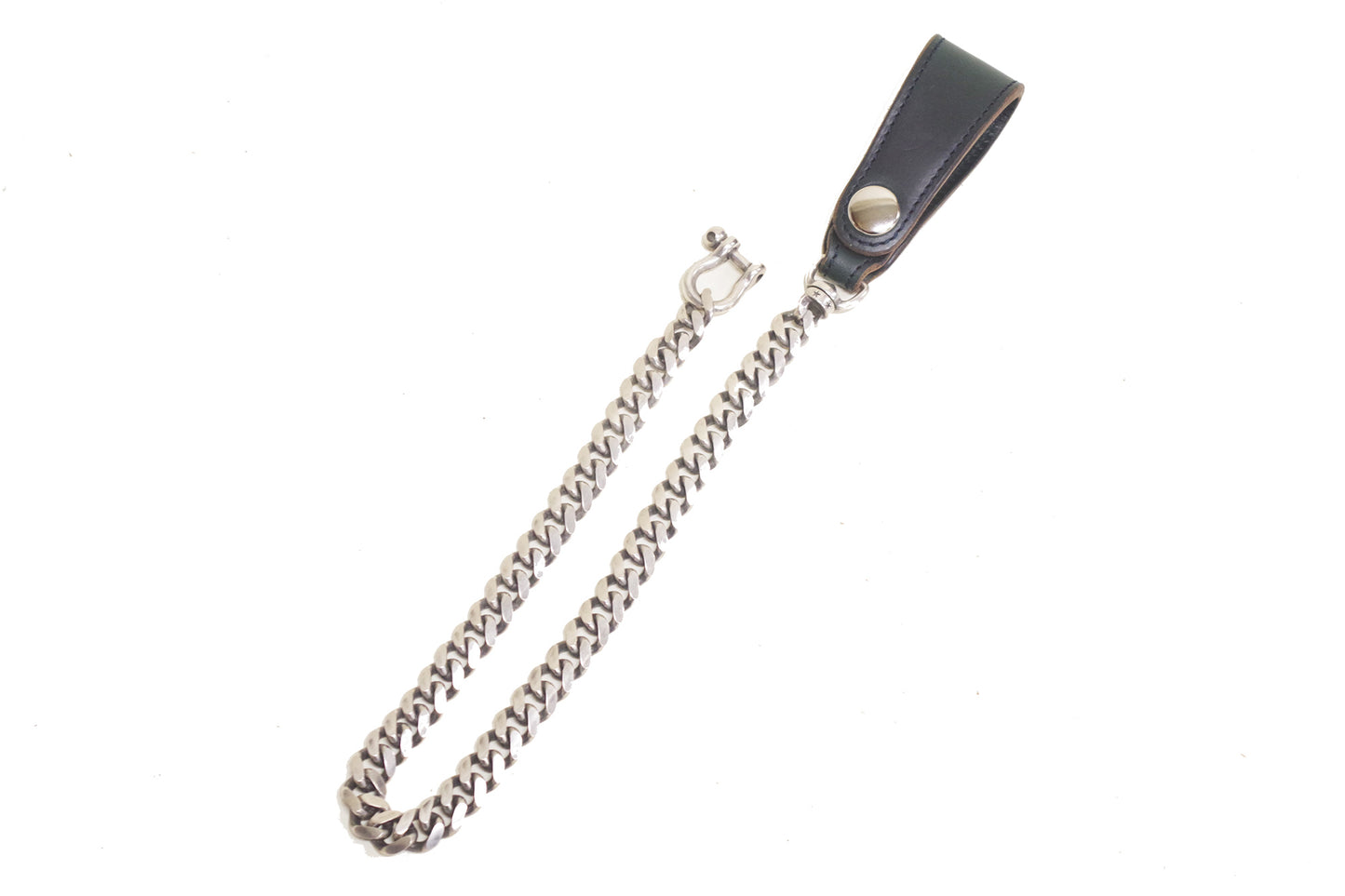 CHROMEXCEL LEATHER BRASS CHAIN(SILVER PLATING)