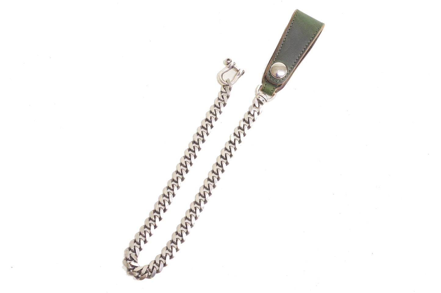 CHROMEXCEL LEATHER BRASS CHAIN(SILVER PLATING)