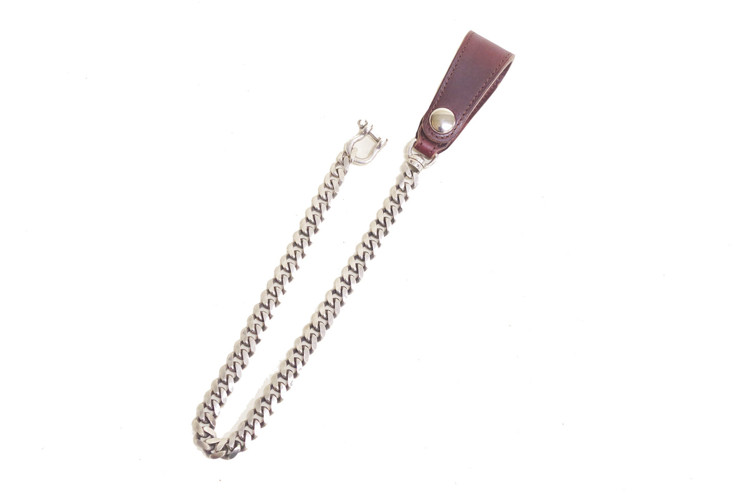 CHROMEXCEL LEATHER BRASS CHAIN(SILVER PLATING)