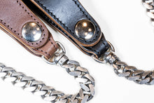 Load image into Gallery viewer, HORSE BUTT LEATHER BRASS CHAIN (SILVER PLATING)
