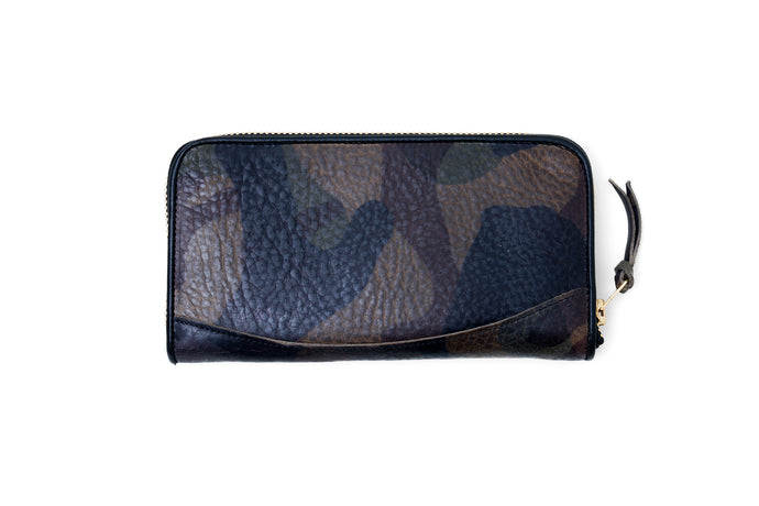 CAMOUFLAGE ROUND PIPING WALLET