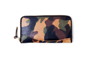 CAMOUFLAGE ROUND PIPING WALLET